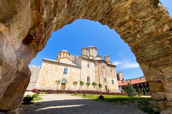 From Belgrade: Best of East (Resava Cave & Lisine Waterfall) - First Stop: Manasija Monastery and Its Fortress Setting